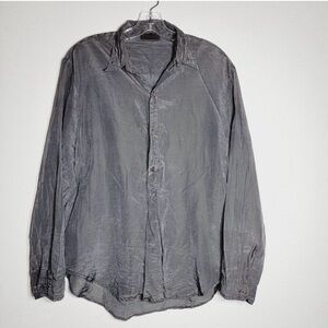 CP Shades‎ Cotton Silk Blouse Size Medium Pullover Lagenlook Gray Top